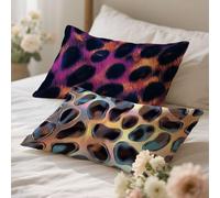 Fundas Almohadas 75x50 Pack 2 Púrpura , Satin Pillowcase Negro Funda Cojin 60x80cm Cremallera Invisible Diseño,Decoracion Hogar Home Decoration Terciopelo Cojines Regalos Originales Para Mujer 0q-594
