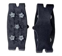 Fundas antideslizantes para zapatos, tacos de silicona de 5 pernos para nieve y hielo, agarres de tracción transparentes para caminar en invierno en aceras y escalones (negro)