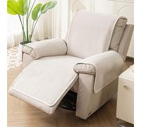 Fundas Antideslizantes Sillones Reclinables de 63 x 200 cm, Funda Suave de una Sola Pieza para Sofá con Banda Elástica, Protector de Muebles para Perros, Gatos y Otras Mascotas(Beige,63x200cm)