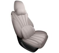 Fundas Asiento 1 Uds. Funda De Asiento Coche, Accesorios Interior Cuero Lujo Personalizados Para MG ZS 2018 2019 2020(Front Luxury Gray)