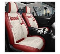 Fundas asiento coche Fundas Cuero Asientos Coche 5 Plazas Para Mitsubishi Para Space Para Star Para Grandis Para Carisma L200 Piezas Interiores Automóviles Juego Fundas(Beige Red)