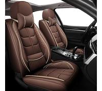 Fundas Asiento Coche Universales para Chrysler 200 300 300C 300s Grand Voyager Pacifica, Impermeable，Cuero Antideslizante, 5 Plazas,Resistente，Patrones Tridimensionales(Coffee)