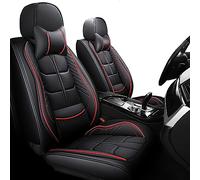 Fundas Asiento Coche Universales para Ford Ecosport Fiesta Focus, Impermeable，Cuero Antideslizante, 5 Plazas,Resistente，Patrones Tridimensionales(Black Red)