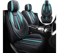 Fundas Asiento Coche Universales para Skoda Octavia Rapid Octavia A7 Octavia 2 Octavia A5 Tour, D, Nueva Piel Resistente Al Desgaste, Impermeable,Confort,Exquisita(Black-Cyan)