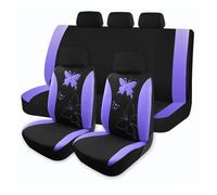 Fundas Asiento Fundas Asiento Coche Bordadas Tela Poliéster Con Tela Airmesh Tamaño Universal Que Se Adaptan A La Mayoría Los Interiores Automóviles Juegos funda asiento universales(Purple)