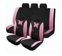 Fundas Asiento Fundas Asiento Coche Bordadas Tela Poliéster Con Tela Airmesh Tamaño Universal Que Se Adaptan A La Mayoría Los Interiores Automóviles Juegos funda asiento universales(Pink)