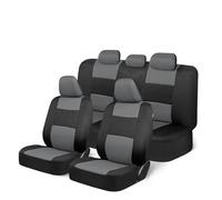 Fundas Asiento Juego Fundas Universales Asientos Coche Con Fundas Volante Y 2 Protectores Los Hombros. El Asiento Trasero Se Puede Dividir En Dos Partes. Juegos funda asiento universales(Gris)