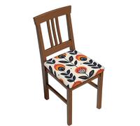 Fundas Asiento Sillas Pack de 6, Scandinavian Geometric Flowers Funda Silla Asiento Cómoda Cubre Sillas Comedor para Comedor Hotel Decoración