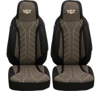 Fundas asientos bremer fundas asientos autocaravana 2 piezas para ducato / jumper / boxer negro/marrón