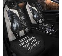 Fundas Asientos Coche Black Horse Get In Sit Shut Up Hold On Cubierta De Asiento De Coche Universal Protector De Asiento Suave Y De Ajuste Funda Asientos Coches 52X138 CM