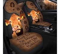 Fundas Asientos Coche Cow Get In Sit Shut Up Hold On Cubierta De Asiento De Coche Universal Fundas Delanteros Coches Decoración Protector De Asiento para Camión Furgonetas Vehículo 52X138 CM