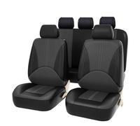 Fundas Asientos Coche Cuero para Skoda Fabia 2012-2014, Cubreasientos Transpirable Delanteros Traseros Impermeable Interior Accesorios,C/Black Grey
