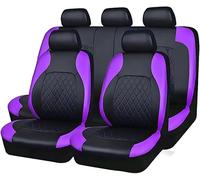 Fundas Asientos Coche Cuero Sintético Transpirable para Fiat 500X 2014-2026, Protector Interior Coch Cobertura Completa Impermeable Antideslizante Resistente Desgaste,E/Black-Purple