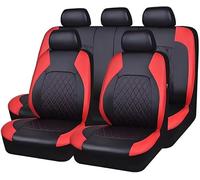 Fundas Asientos Coche Cuero Sintético Transpirable para Ford Focus Estate 2005-2026, Protector Interior Coch Cobertura Completa Impermeable Antideslizante Resistente Desgaste,F/Black-Red