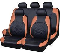 Fundas Asientos Coche Cuero Sintético Transpirable para Ford Puma 2019-2026, Protector Interior Coch Cobertura Completa Impermeable Antideslizante Resistente Desgaste,D/Black-Orange