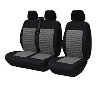 Fundas Asientos Coche Fundas De Asiento Para Furgoneta 2+1, Universales, Para Transporte Y Furgoneta, Accesorios Para Transit Custom(Black Gray)