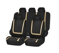 Fundas Asientos Coche Fundas Tela Para Asientos Coche Para Dodge Para Challenger Para Dart Para Durang Para Viper Incluyen Fundas Protectoras Para Cojines Interior Decoracion(9Pcs Beige)