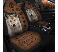 Fundas Asientos Coche Grey Wolf Get In Sit Shut Up Hold On Cubierta De Asiento De Coche Universal Protector De Asiento Duraderas Fundas Delanteros Coches para Vehículo Furgonetas SUV 52X138 CM