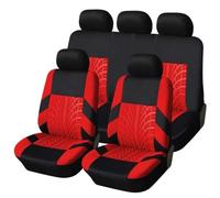 Fundas Asientos Coche Juego Completo De Fundas Para Asientos Coche Para Seat Para Ibiza, Protector Delanteros Traseros Divididos, Ajuste Universal(Rojo)