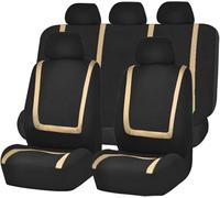 Fundas Asientos Coche para Alfa Romeo 166 2004-2009, Protector de Asiento de Coche de 5 Plazas Cómodo Transpirable Interior Accesorios,D-Beige