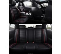 Fundas Asientos Coche para BMW X1 F48 2016-2023, Juego Completo de Fundas Cuero Impermeables Delanteros Y Traseros Fundas Asientos,Blackred