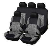 Fundas Asientos Coche, para Dodge RAM 1500 5.Gen 2019-2026 Juego Completo Transpirable Poliéster Relieve Neumático Protector Interiores,A