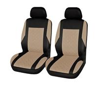 Fundas Asientos Coche Para La Mayoría Autos Camionetas SUV Furgonetas Protectores Delanteros Par Fundas Para Asientos Coche Poliéster Universal(Beige 2 pieces)
