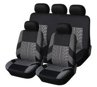 Fundas Asientos Coche Para Logan 1 2004 2005 2006 2007 2008 2009 La Mayoría Fundas Coche Con Detalle Huellas Neumáticos Juego Asientos(Gray-9PCS)