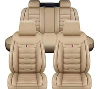 Fundas Asientos Coche para Mercedes Benz Avantgarde AMG Line Wagon, Cuero Delantero Trasero Juegos de Cubreasientos Impermeable Protector Accesorios,Beige