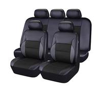 Fundas Asientos Coche para Seat Leon Mk2 et MK3, Coche Juegos Cubre Asientos Cuero Impermeables Funda Protectora Asientos Accesorios Interior,A/Black