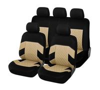 Fundas Asientos Coche para Suzuki Vitara 5 Portes LY 2015-2024, Juego Completo de Cubre Transpirable Antideslizantes Delanteros y Traseros Coche Cubreasientos,D/Beige
