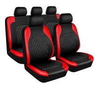 Fundas Asientos Coche para Toyota Rav4 RAV 4 Hybrid Limited Prime se 2002-2021, Cubierta Delantera Traseros PU Protector Cuero Juego Accesorios Interior AutomóViles,A Red