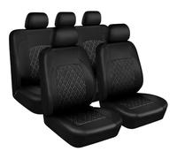 Fundas Asientos Coche para Toyota Rav4 RAV 4 Hybrid Limited Prime se 2002-2021, Cubierta Delantera Traseros PU Protector Cuero Juego Accesorios Interior AutomóViles,A Black