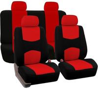 Fundas Asientos Coche para Volkswagen Caddy V 2020 2021 2022 2023 2024 2025, Cómodo y Transpirable Set Completo Protector Cubre Asientos Delanteros Y Traseros Fundas,C-Red