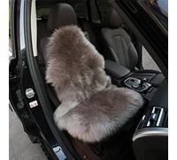 Fundas Asientos Coche Piel De Oveja Auténtico Funda Asiento Coche Piel De Cordero para Asientos Delanteros De Coche SUV Camión Universales (una Pieza) (Color : Bean Paste)