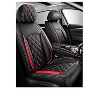 Fundas Asientos Coche Universales para Daihatsu Move/Rochy/Sirion/Terios/Yrv/Materia 2000-2024 2025, Cuero,Impermeable Transpirable, Cuero PU Suave con Tejido, Suela Antideslizante(Black Red)