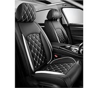 Fundas Asientos Coche Universales para Daihatsu Move/Rochy/Sirion/Terios/Yrv/Materia 2000-2024 2025, Cuero,Impermeable Transpirable, Cuero PU Suave con Tejido, Suela Antideslizante(Black White)