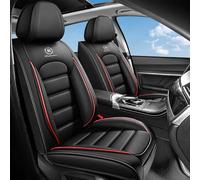 Fundas Asientos Coche Universales para Dodge Durango 2011-2025 2026, Impermeable Transpirable PU Cuero Antideslizante,Regalo de Cumpleaños(Black Red)
