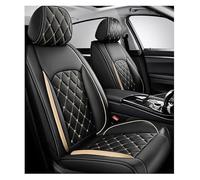 Fundas Asientos Coche Universales para Ford Fiesta | Fiesta Plus/Titanium/St-Line/Active/St 2008-2025, Cuero，Impermeable Transpirable, Cuero PU Suave con Tejido, Suela Antideslizante(Black Champagne)