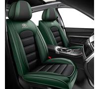 Fundas Asientos Coche Universales para Ford Mondeo Mk5 2014-2026, Impermeable Transpirable PU Cuero Antideslizante,Regalo de Cumpleaños(Black Green)