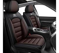 Fundas Asientos Coche Universales para Ford Raptor Ranger 4-Trac Galaxy Escort Crown Victoria, Impermeable Transpirable PU Cuero Antideslizante,Regalo de Cumpleaños(Black Coffee)