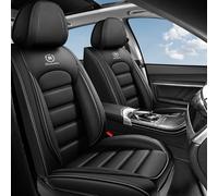 Fundas Asientos Coche Universales para Ford Raptor Ranger 4-Trac Galaxy Escort Crown Victoria, Impermeable Transpirable PU Cuero Antideslizante,Regalo de Cumpleaños(Black)