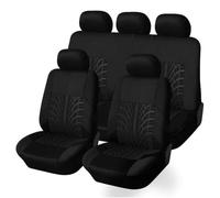 Fundas Asientos De Coche De Tela para V-W Taigo 2021 2022 2023, 5 plazas Funda Asiento Juego Completo Juegos de Cubreasientos Accesorios,A/Black