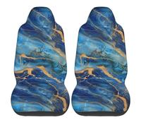 Fundas Asientos Delanteros Patrón De Textura Azul con Detalles Dorados 01 Accesorios Interior Auto Seat Cover Front Impermeable Funda para La Mayoría De Coches 52X138 Cm