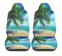 Fundas Asientos Delanteros Playa Tropical Y Palmeras 01 Montaje Sencillo Fundas para Asientos De Coche Accesorios Interior Cubierta para Asiento De Coche para Mujeres Y Hombres 52X138 Cm