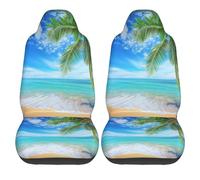 Fundas Asientos Delanteros Playa Tropical Y Palmeras 02 Accesorios Interior Funda De Asiento De Automóvil Universal Funda para La Mayoría De Coches 52X138 Cm