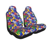 Fundas Asientos Juegos De Verano De La Liga del Campeonato Europeo De Fútbol 2Pcs Protector De Asiento Coche Universales Cojin Asiento Coche para Camiones Mujer Hombre 52X138Cm