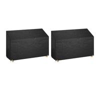 Fundas bancos jardín 2 uds 8 ojales polietileno 190x70x70/88 cm