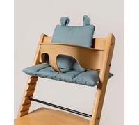 Fundas BCN ® - Set 3 cojines evolutivos Impermeables para trona Stokke Tripp Trapp ® - Algodón extrasuave (OLD GREEN)