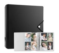 Fundas Cartas Magic, Album Cartas, Toploader Binder Con Cierre De Hojas Sueltas En Forma De D, Álbum card Magic Con CordóN EláStico, 25 PáGinas Album Postales, 100 Posiciones De Tarjetas
